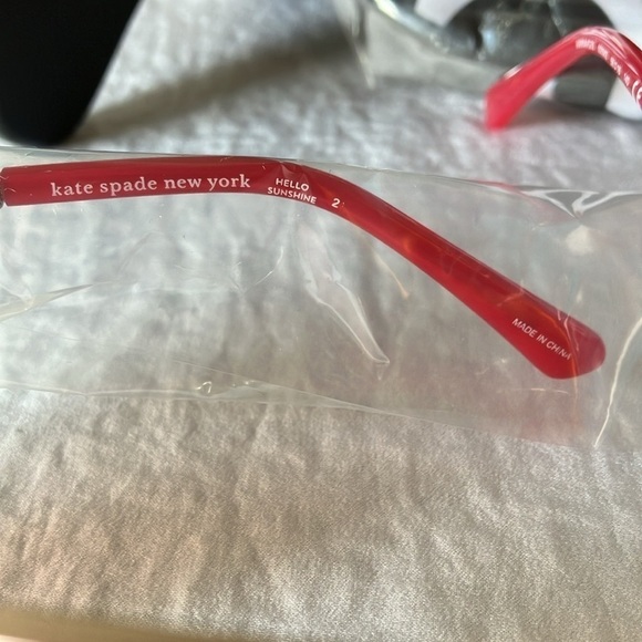 Kate Spade: Pink/Gold Tone Wire IANNA Cat Eye Sunglasses - Picture 5 of 16